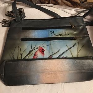Hand painted cardinal purse